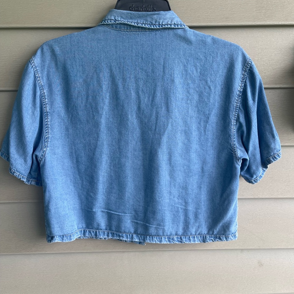 Zara Light Blue Denim Shirt - Picture 7 of 9